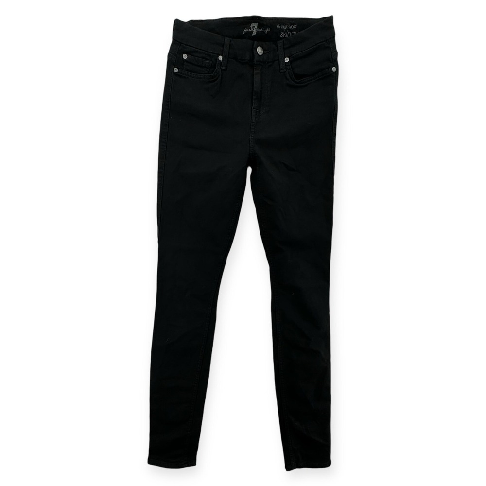 7 For All Mankind Jeans Womens 26 High Rise Skinny Black Denim Stretch 1119